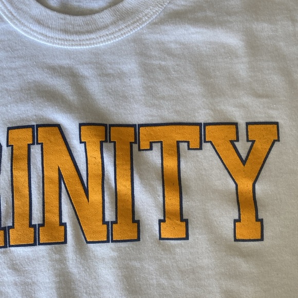 Russell Athletic white Trinity College tee size Youth L 90s Y2K unisex - Picture 6 of 12